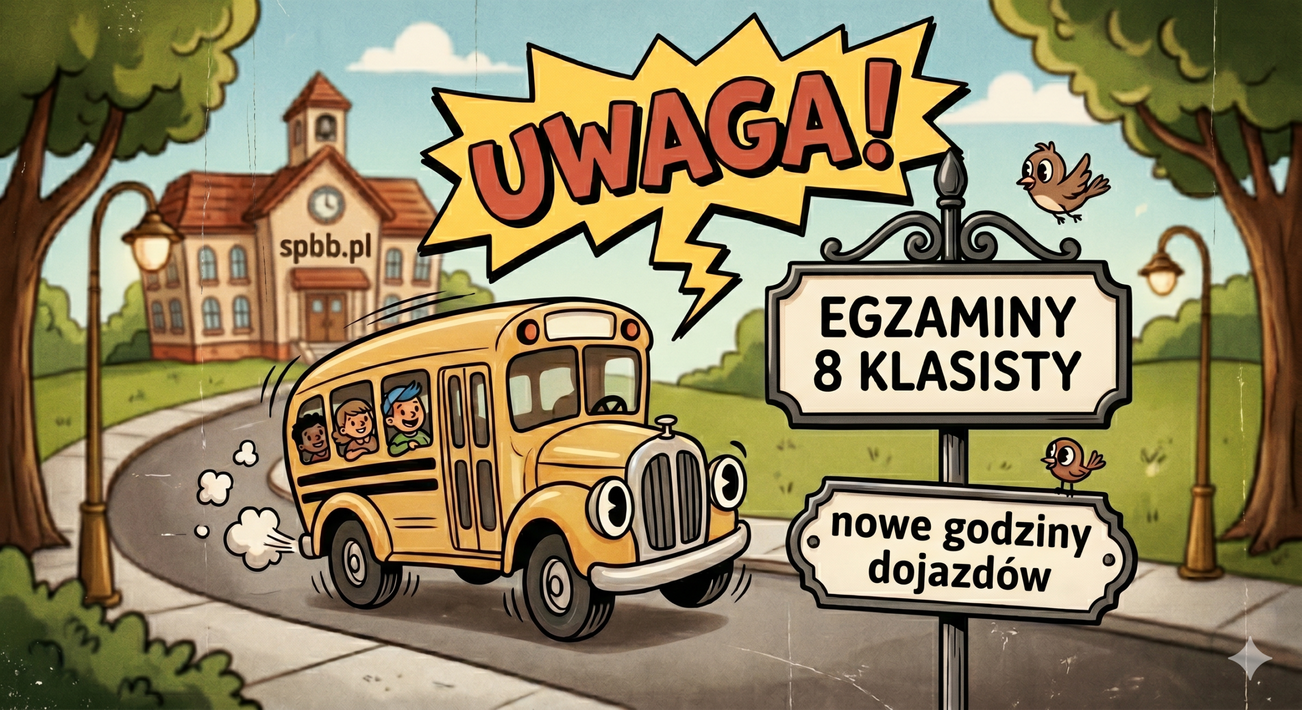 DOJAZDY NA EGZAMIN ÓSMOKLASISTY 11.05.2026 -13.05.2026